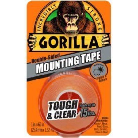 Gorilla Glue Gorilla Tough & Clear Mounting Tape, 1" x 60" - Pkg Qty 6 6065003
